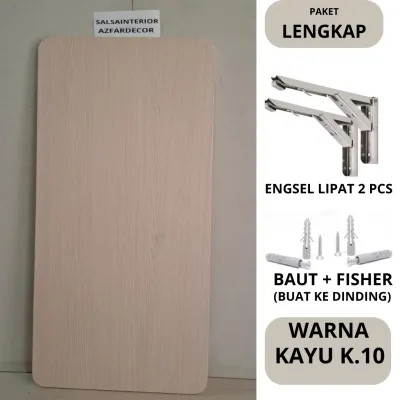 MEJA MINI BAR LIPAT DINDING MOTIF KAYU meja coffe shope meja caffe
