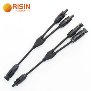 Risin MC4 Branch connector free shipping Adaptors 2 to 1 Y Branch Connectors 30A TUV Solar Panel PV DIY Cable