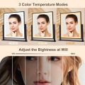 Makeup Mirror with Lights, Fashion Lighted Vanity Mirror with Dimmable Light, Smart Control, Adjustable Warm White/Natural/Daylight, Birthday Wedding Present, 360 ° Rotation (Black, 12 inch). 