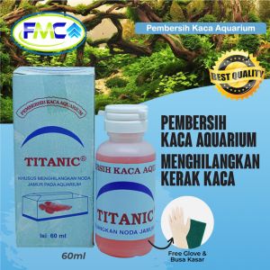 Obat Pembersih Anti Jamur Kerak Aquarium Aquascape Titanic Pembersih Kaca Super Ampuh 60 ml Praktis Original