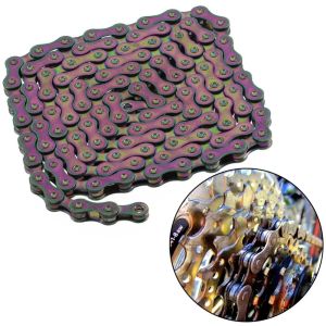 MOQIA Rainbow Color Bicycles Chain Ride Accessories 6/7/8 Speed Bike Chain Durable Rust-proof Cycling Chains MTB/BMX