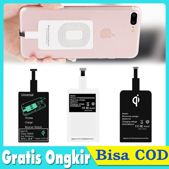 Wireless Charger Receiver Qi Fast Charging Adapter 5W Pengisi Daya