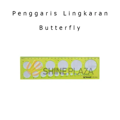 Mal Cetakan Lingkaran Butterfly 9150 - Penggaris Teknik Circle Template Mall Sablon Bulat