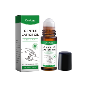 OceAura Castor Oil Roll-On Care Essential Oil Portable Moisturizing and Nourishing Full Body Skin Hydration Essence Oil