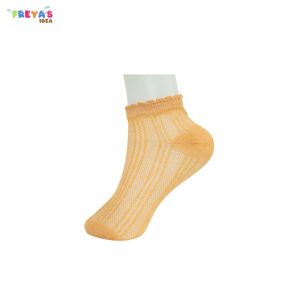 FR-P252 Kaos Kaki Wanita Motif Polos Pattern Garis / Kaoskaki Pola Pendek Semata Kaki Fashion Korea