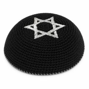 OUREAL Thêu hình ngôi sao David Mũ Kippah của người Do Thái dành cho nam giới Hình tròn Thoáng khí Mũ dân tộc dệt Mũ trùm đầu Mũ trùm đầu Dịp cầu nguyện
