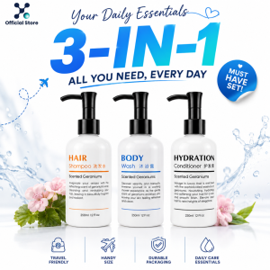 Door Gift Special| 3-in-1 Geranium Bath Essentials Set | Wellness Travel Birthday Festive Corporate Event Wedding