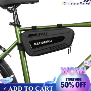 【Chinatera】Top Tube Bike Bag Waterproof Bicycle Top Tube Bag Hard Shell Bicycle Frame Storage Bag for Cycling Accessories