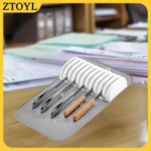 ZTOYL Cao Cấp Dao Chủ Tổ Chức Mềm-Grip 5 11 Khe Cắm Lớn Dao Mat Non-Slip Nhà Bếp Ngăn Kéo Dao Tổ Chức Nhà Công Cụ