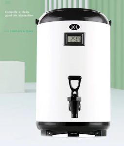 Thermo bucket White with thermometer 10L  Milk Tea Barrel Water Jug for hot cold  Thermos Jug w/ Faucet