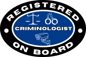 License Criminologist ON BOARD VINYL STICKER 7X10cm