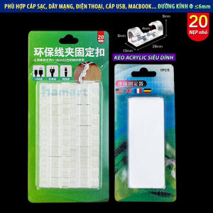 COMBO Nẹp Luồn Dây Điện Chống Rối Dán Tường & Miếng Dán Tường Treo Ổ Điện Wifi Thông Minh Hamart