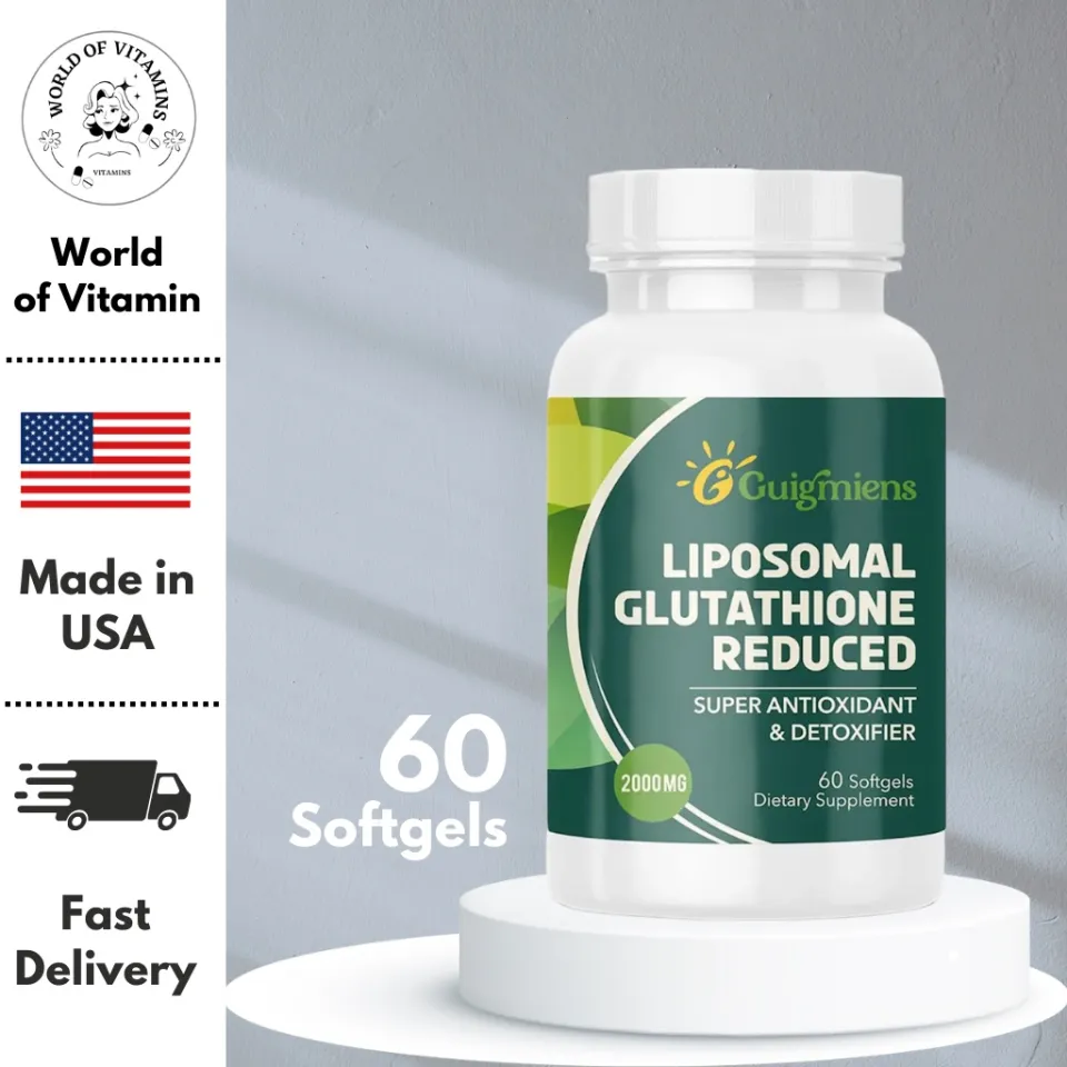 Guigmiens Liposomal Glutathione 2000 MG Hyaluronic Acid + Collagen Peptide  + Resveratrol 60 Capsules (Sku.2098) | Lazada.co.th