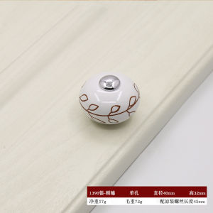 Modern Minimalist European-style Drawer Cabinet Wardrobe Door Handle Pastoral Ceramic Round Single-hole Knob 现代简约欧式 抽屉 橱柜 衣柜门 拉手 田园 陶瓷圆形单孔把手 FUNIANQI