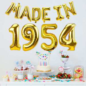 40 50 60 70th Birthday Balloon Banner Backdrop Decorations for Adults Men Women Milestone Gold Made in 1964 Balloon Photo Props Background Decor Happy 60 50 40 Birthday Bunting Sign Party Needs