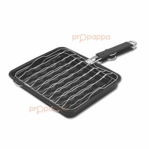 <𝗟𝗮𝘇𝗦𝗴𝗠𝗮𝗹𝗹> Propappa - Stainless Steel BBQ Grill Rack Portable Fish Grill Net Detachable Tray