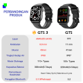 Aolon GTS/GTS 3 Smart Watch 2025 Original 1'83 Inch jam tangan pria wanita terbaru Oxymeter Thermometer Heart Rate Monitor Accurate Body Temperature Blood Monitoring android ios original 100+ Modus olahraga Panggilan Bluetooth IP67 Smartwatch. 