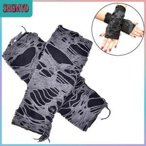 【SHGMYD】 ถุงมือฮาโลวีนแบบใช้นิ้วอบอุ่นแขนแนวโกธิค