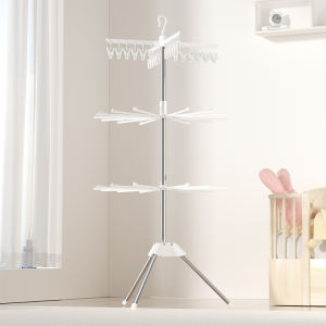 3 Tier Multi functional Pakaian bayi rak Ampaian Penyidai Baju Foldable Clothes Drying Rack