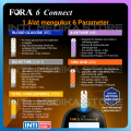 FORA 6 CONNECT - Alat Cek 6in1 Gula Darah + Kolesterol + Asam Urat + B-Keton + Hemoglobin + Hematokrit | Buatan SWISS | Connect Smartphone LED Backlight Metode Terbaru | Multi-Functional Monitoring System with BLUETOOTH. 