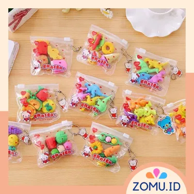 1set Pencil Eraser Food Fruit Penghapus Pensil Bentuk Buah dan Makanan