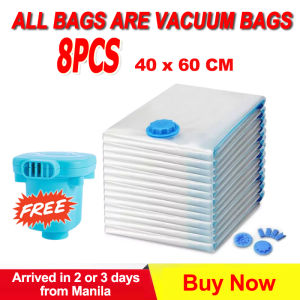 【Electric Pump】8PCS Vacuum Bag Reusable Storage Bag Vacuum Bags Compression Bag Vacuum Pump(Transparent)