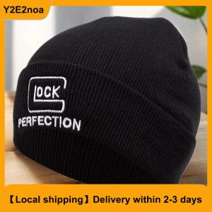 【Local shipping】 Fashion Embroidered Knitted Hat For Men Outdoor Leisure Beanie Hat For Women Autumn And Winter Vintage Hip Hop Black Cap