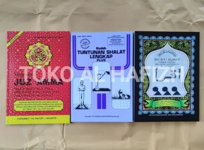 Paket 3pcs Buku IQRO Besar CD Juz Amma dan Tuntunan Sholat plus Kalam Murah
