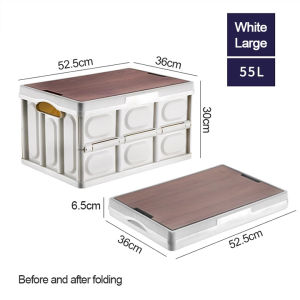 SOFTHOME White Simple Large Capacity Foldable Box With Wheels - Plastic Clothes And Toy Organizer