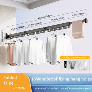 Aluminum Alloy Folding Drying Rack Clothes Drying Rack Wall-mounted Collapsible Drying Rack Space Saver Clothes