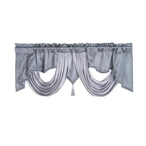 Elegant Wavy Design Waterfall Valance Curtain Pleated Window Drape with Tassels For Bedroom Dining Space Home Decoration