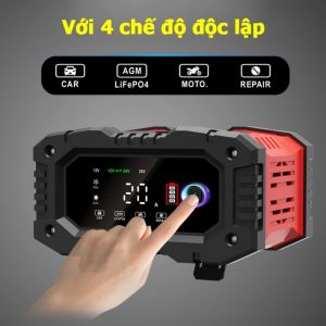 Sạc ắc quy thông minh FOXSUR tự động 12v - 24v dòng sạc 20A sạc bình 6A - 300A ô tô xe máy xe tải pin sắt LiFePO4 tự ngắt khi đầy