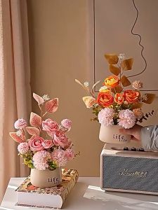 Artificial Flower Potted Plant Hydrangea Simulated Bonsai Desktop Living Room Table Decor Bunga Palsu