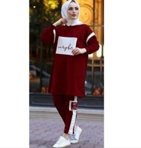 Setelan topi lengan panjang / set maybe / Setelan model / Setelan model terbaru / terlaris / Setelan wanita / Setelan maybe / Setelan olahraga / pakaian Wanita (GOOD QUALITY)