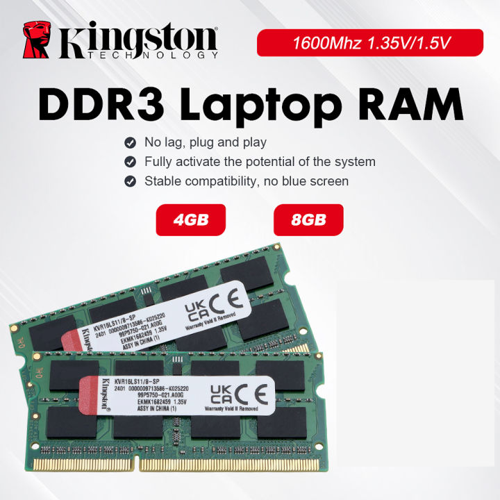 Kingston DDR3 RAM 4GB 8GB 1600MHz Ram High