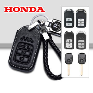 【Dikirim dlm 24jam】Honda Casing Kunci Mobil Sarung Kunci Key Cover Kunci Key Case Gantungan Kunci Keychain Kulit Dengan Plat Nomor Telepon Anti Hilang  Cover Case Kunci  Kulit Honda Brv 2016 Accord Civic 3 Tombol Casing OEM