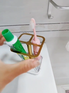 Kem đánh răng và giá để bàn chải đánh răng kệ cho phòng tắm bàn thép chất lượng đứng cho máy cạo râu đủ lưu trữ khay