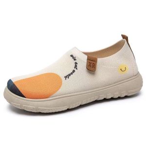 Free Shipping Spring And Autumn Beijing-Style Painted Flats Fashionable Travel Shoes Comfortable For Mothers Casual Breathable Non-Slip Soft-Soled New Style