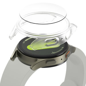 RINGKE® SLIM COMBO Samsung Galaxy Watch 7 44/40mm Tempered Glass with Minimalist Bezel Premium Thin Lightweight Solid Ca