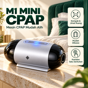 Boxera M1 MINI CPAP Mesin Pernafasan Mini Mudah Alih AUTO CPAP Ventilator Portable Travel Sleep Device Breathing Machine Compact Lightweight Sleep Apnea Machine Mesin Tidur Mudah Bawa 睡眠呼吸机 微型呼吸机 ABS