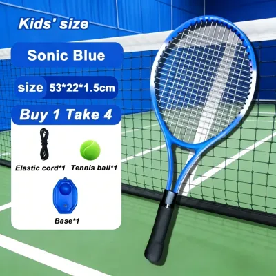 Yowxii Tennis Racket 4 in 1 Elastic Ball Tennis Trainer Beginner Outdoor Tennis Trainer Set Tennis training racket for kids and adults