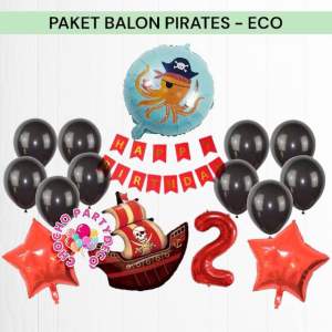 Paket Pirates - Paket ulang tahun ECO Pirates/ Bajak laut/ one piece - Dekorasi ulang tahun pirates - paket balon pirates