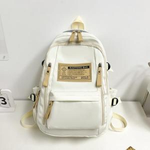 waterproof Korean style backpack large capacity male and female student schoolbag solid color casual backpack #B48