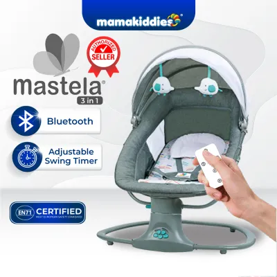 Mamakiddies Mastela 3IN1 Baby Swing Newborn to 3 Years Auto Swing Leaf Bouncer Electric Baby Rocker Buaian Bayi Elektrik