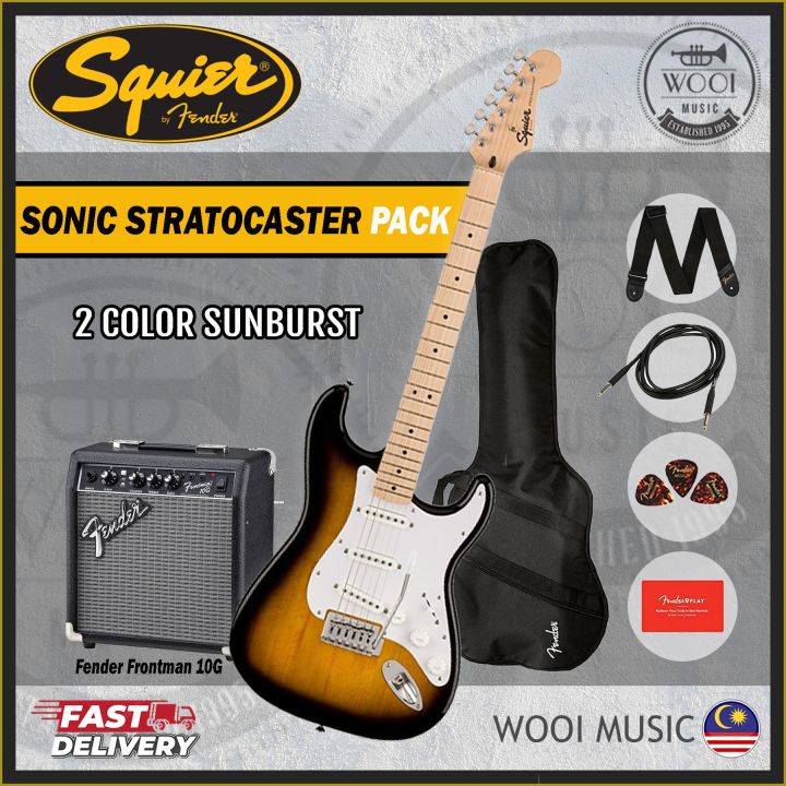Squier Sonic Stratocaster Electric Guitar Pack with Maple Fingerboard