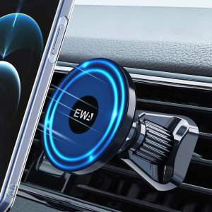 EWA Magnetic Car Holder Mount Compatible with iPhone 12 13 14&Mini/Pro/Pro Max(with iron sheet suitable for all phone) Magsafe Case Strong Magnet Air Vent Phone Holder
