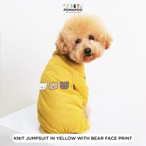 POMAPOO - Baju Kucing dan Baju Anjing Knit Jumpsuit 3 Bear