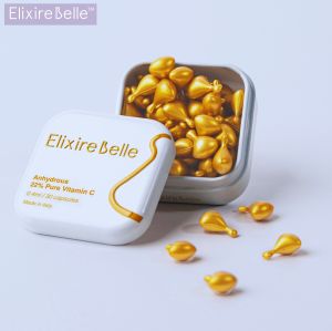 Elixire Belle Anhydrous 22% Pure Vitamin C Serum 30s Capsules Brightening Serum Faded Dark Spots + Raspberry Stem Cell Firming Glowing Skincare