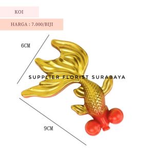 MINIATUR KUE TART KOI EMAS KOI GOLD KOI MERAH RED CAKE DECORATION DEKORASI KUE ULANG TAHUN ULTAH CNY CHINESE NEW YEAR MINIATUR KOI