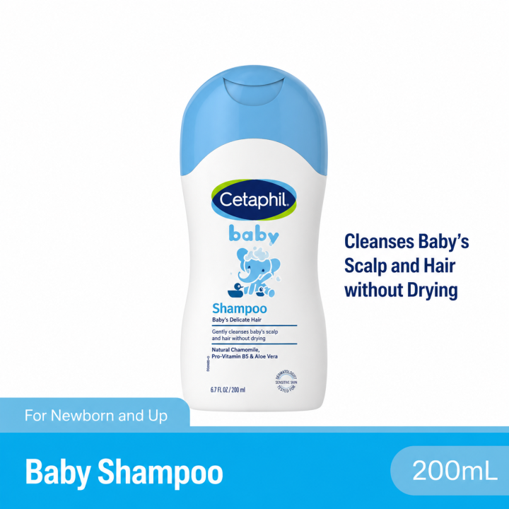 Cetaphil Baby Shampoo 200ml for Toddlers | Tear-Free, Hypoallergenic Formula with Natural Chamomile | Gentle Baby Shampoo for Sensitive Scalp | Pediatrician Recommended | Lazada Philippines